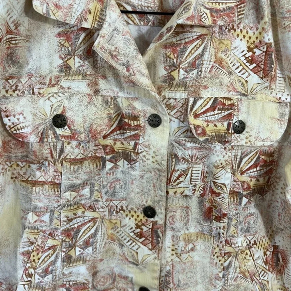 Christoper & Banks Shacket Jacket Shirt Button Up Yellow Rustic Sandy Medium - Picture 4 of 7